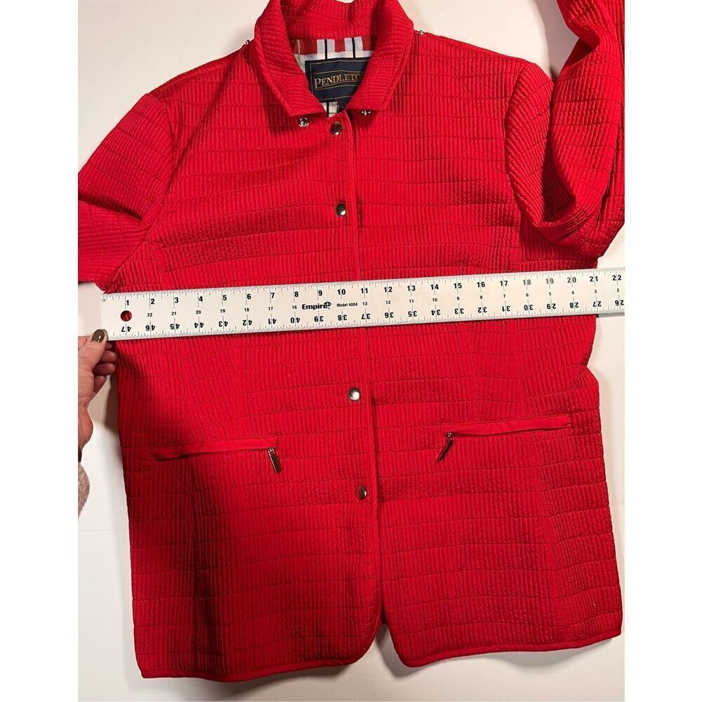 Pendleton Quilted Red Snap Front Jacket Removable… - image 9